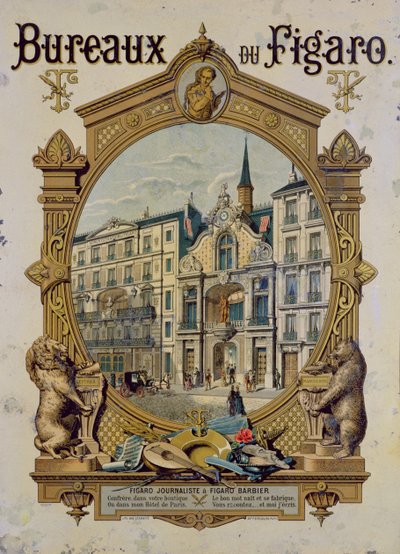 Poster Advertising the Parisian Newspaper Le Figaro, c.1880 by Gustave Grimoin